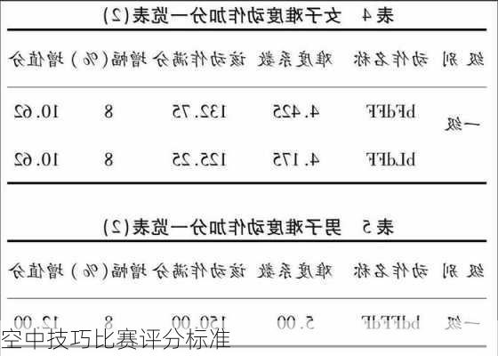 空中技巧比赛评分标准