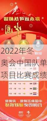 2022年冬奥会中国队单项目比赛成绩