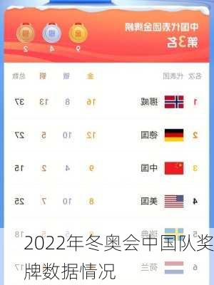 2022年冬奥会中国队奖牌数据情况