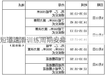 短道速滑训练周期安排