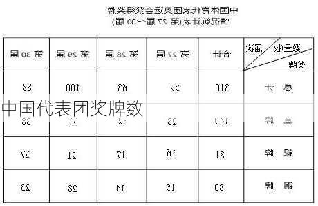 中国代表团奖牌数