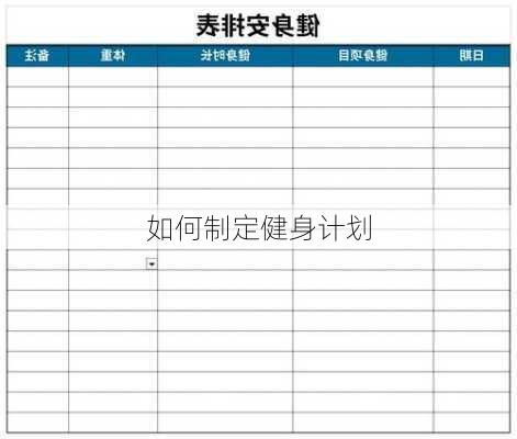 如何制定健身计划