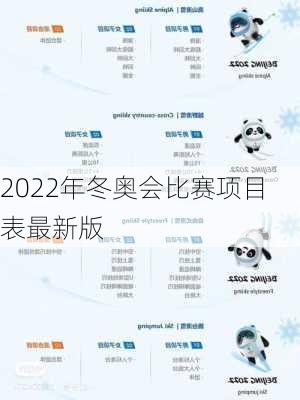 2022年冬奥会比赛项目表最新版