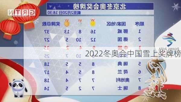 2022冬奥会中国雪上奖牌榜