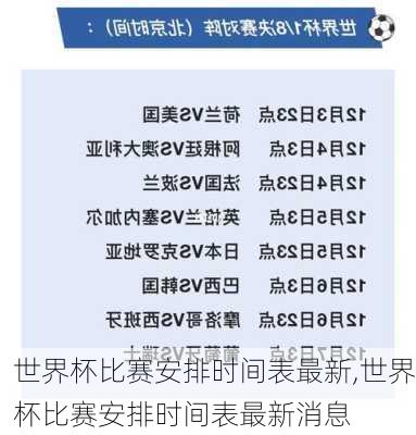 世界杯比赛安排时间表最新,世界杯比赛安排时间表最新消息