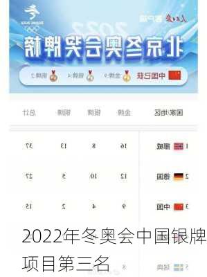 2022年冬奥会中国银牌项目第三名