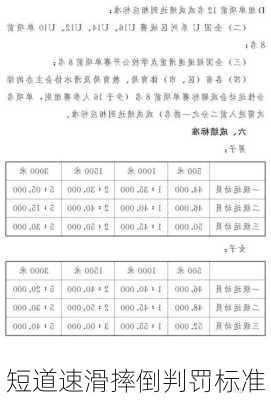 短道速滑摔倒判罚标准