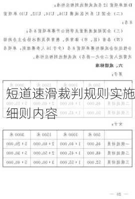 短道速滑裁判规则实施细则内容