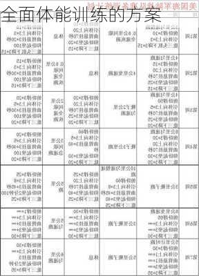 全面体能训练的方案