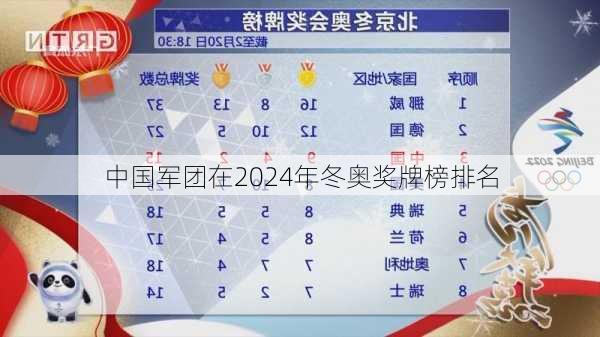 中国军团在2024年冬奥奖牌榜排名