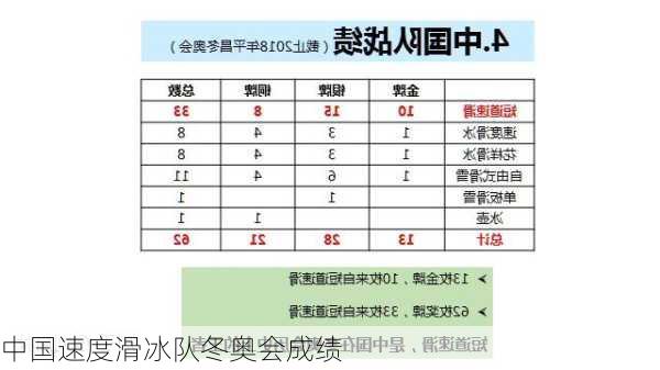 中国速度滑冰队冬奥会成绩