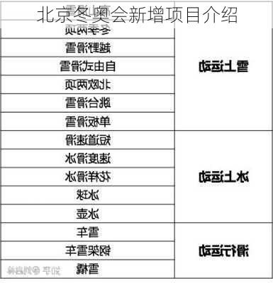 北京冬奥会新增项目介绍