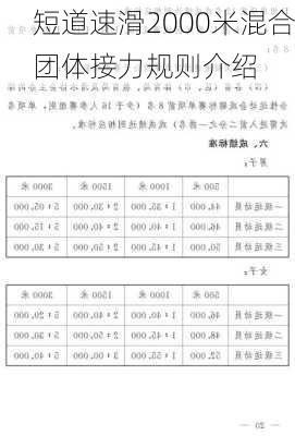 短道速滑2000米混合团体接力规则介绍