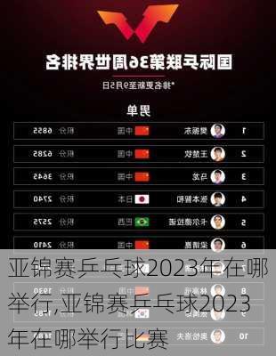 亚锦赛乒乓球2023年在哪举行,亚锦赛乒乓球2023年在哪举行比赛