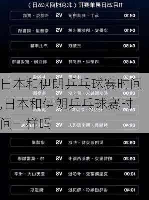 日本和伊朗乒乓球赛时间,日本和伊朗乒乓球赛时间一样吗