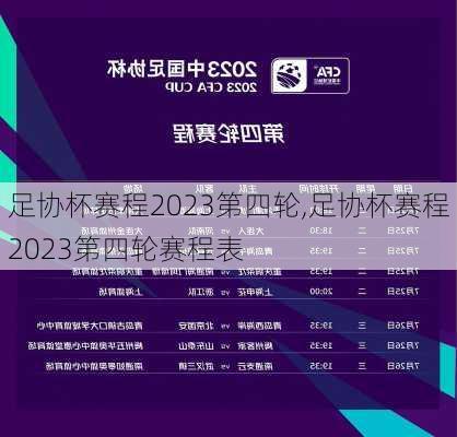 足协杯赛程2023第四轮,足协杯赛程2023第四轮赛程表