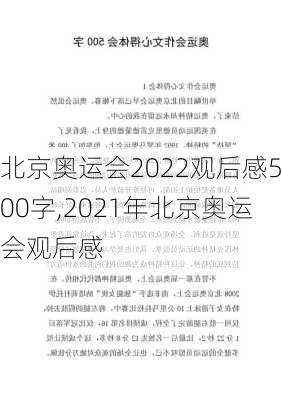 北京奥运会2022观后感500字,2021年北京奥运会观后感