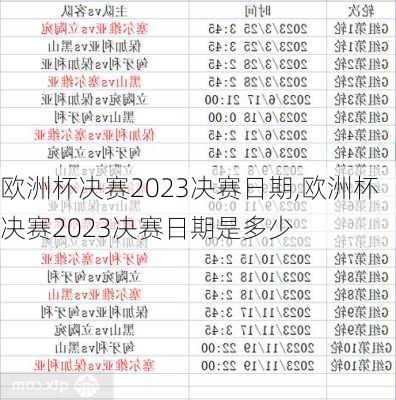 欧洲杯决赛2023决赛日期,欧洲杯决赛2023决赛日期是多少