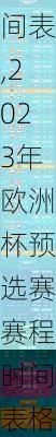2023年欧洲杯预选赛赛程时间表,2023年欧洲杯预选赛赛程时间表格