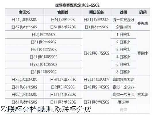 欧联杯分档规则,欧联杯分成