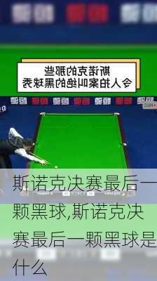 斯诺克决赛最后一颗黑球,斯诺克决赛最后一颗黑球是什么