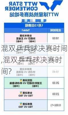 混双乒兵球决赛时间,混双乒乓球决赛时间?