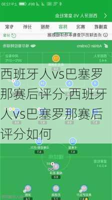 西班牙人vs巴塞罗那赛后评分,西班牙人vs巴塞罗那赛后评分如何