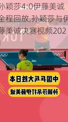 孙颖莎4:0伊藤美诚全程回放,孙颖莎与伊藤美诚决赛视频2021