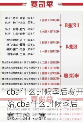 cba什么时候季后赛开始,cba什么时候季后赛开始比赛