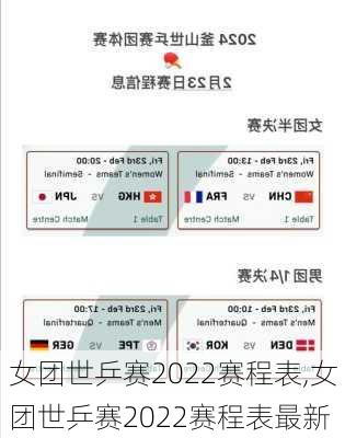 女团世乒赛2022赛程表,女团世乒赛2022赛程表最新