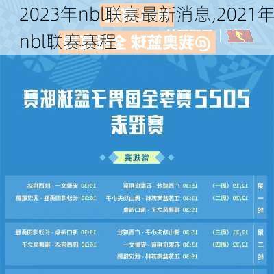 2023年nbl联赛最新消息,2021年nbl联赛赛程