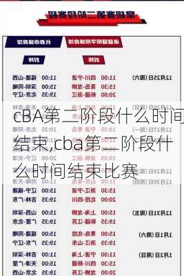 cBA第二阶段什么时间结束,cba第二阶段什么时间结束比赛