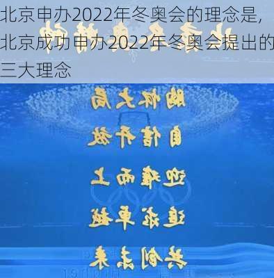 北京申办2022年冬奥会的理念是,北京成功申办2022年冬奥会提出的三大理念