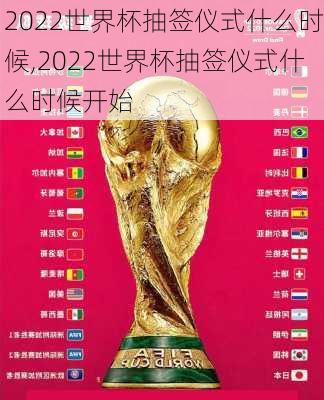 2022世界杯抽签仪式什么时候,2022世界杯抽签仪式什么时候开始