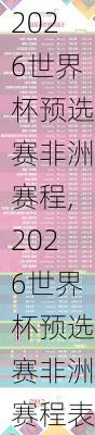 2026世界杯预选赛非洲赛程,2026世界杯预选赛非洲赛程表