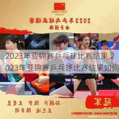 2023年亚锦赛乒乓球比赛结果,2023年亚锦赛乒乓球比赛结果如何