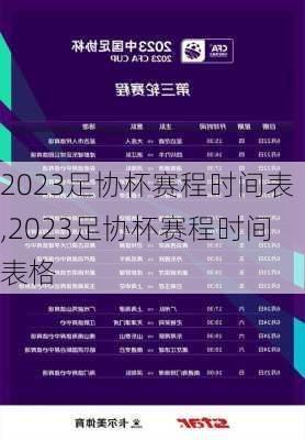 2023足协杯赛程时间表,2023足协杯赛程时间表格