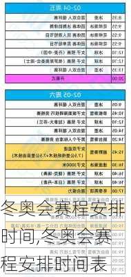 冬奥会赛程安排时间,冬奥会赛程安排时间表