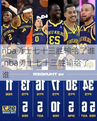 nba勇士七十三胜输给了谁,nba勇士七十三胜输给了谁