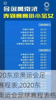 2020东京奥运会足球赛程表,2020东京奥运会足球赛程表格