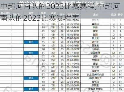 中超河南队的2023比赛赛程,中超河南队的2023比赛赛程表