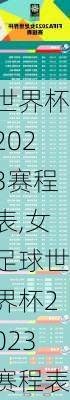 世界杯2023赛程表,女足球世界杯2023赛程表