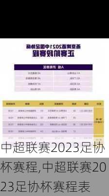 中超联赛2023足协杯赛程,中超联赛2023足协杯赛程表