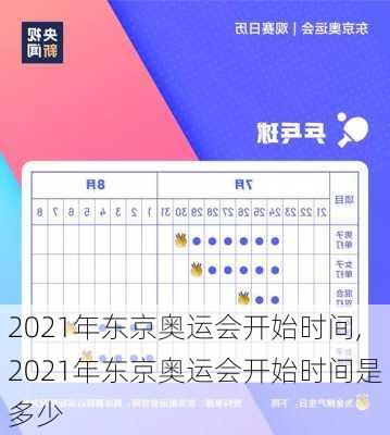 2021年东京奥运会开始时间,2021年东京奥运会开始时间是多少