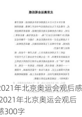 2021年北京奥运会观后感,2021年北京奥运会观后感300字