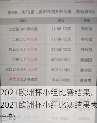 2021欧洲杯小组比赛结果,2021欧洲杯小组比赛结果表全部