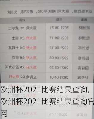 欧洲杯2021比赛结果查询,欧洲杯2021比赛结果查询官网