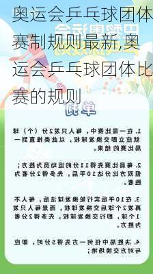 奥运会乒乓球团体赛制规则最新,奥运会乒乓球团体比赛的规则