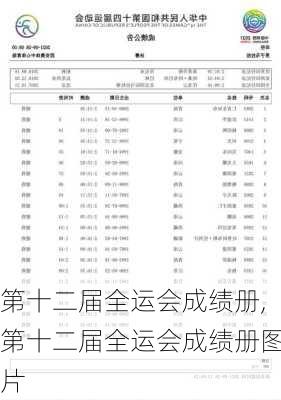 第十二届全运会成绩册,第十二届全运会成绩册图片