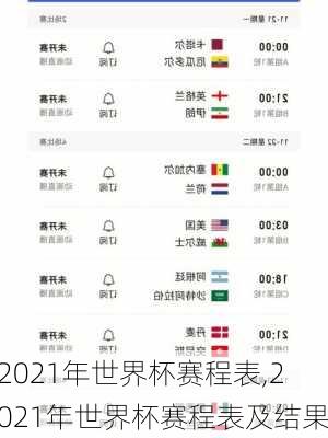 2021年世界杯赛程表,2021年世界杯赛程表及结果